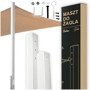 Maszt ogrodowy do żagla przeciwsłonecznego - biały