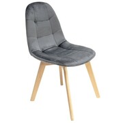 Krzesło welurowe tapicerowane szare
