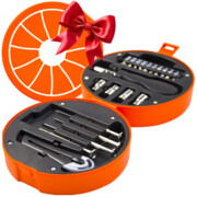 zestaw narzędzi rowerowych prezent dla niego pomarańcz walizka bity nasadki