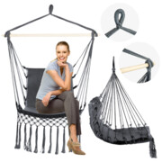 Krzesło brazylijskie ogrodowe huśtawka boho - szara