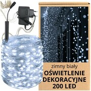 Anielskie włosie 200LED światełka zimny biały