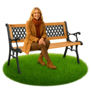 Ławka ogrodowa drewniana metalowa ławeczka parkowa cmentarna oparciem duża