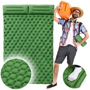 Materac dwuosobowy z pompką zielony