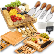 Deska do wędlin i serów z miseczkami do dipów