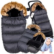 Otulacz śpiworek niemowlęcy gruby do wózka spacerówki gondoli spania kropki