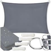 Żagiel markiza przeciwsłoneczna wodoodporny UV ciemny szary do ogrodu 4x3 m