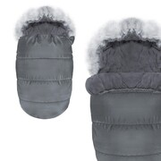 Śpiworek do wózka 5w1 sanek gondola śpiwór futerko XL ciemny szary