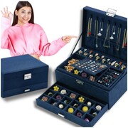 Kuferek na biżuterię kobalt