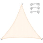 Żagiel markiza trójkąt 4x4x4m wodoodporny przeciwsłoneczny taras ogród beż
