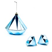 Bombki bańki choinkowe diament zestaw 3szt niebieski