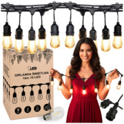 Girlanda 10 żarówek zewnętrzne świetlna 10m energooszczędne LED IP65