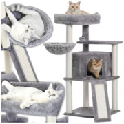 Drapak dla kota legowisko zabawka domek wieża budka wysoka szary 40 kg