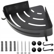 Półka metalowa łazienkowa narożna loft + wieszaki