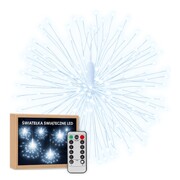 Lampka wisząca świąteczna kula świetlna śniegowa fajerwerki led zimna biała