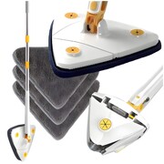 Obrotowy mop płaski trójkątny biały