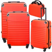 Walizka x4 z ABS-u 4w1 CONSEÉ z żebrowaniem czerwony na ferie