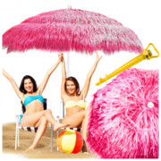 Hawajski parasol ogrodowy różowy słomkowy + kotwa