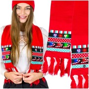 Szalik świąteczny damski męski świecący LED - czerwony