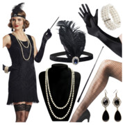 Strój karnawałowy lata 20 akcesoria zestaw retro kostium opaska dorosłych