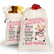 Torba worek na prezenty dla Św. Mikołaja świąteczny jutowy solidny 70cmx50cm