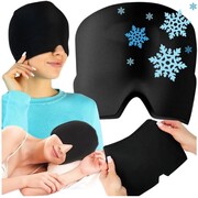 Opaska na głowę migrenę ból żelowa kompres chłodząca zaciemniająca czapka