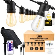 Girlanda ogrodowa LED 10m lampki solarne: ogrodowe, tarasowe, zewnętrzne | LedSolution