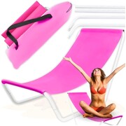 Leżak plażowy do opalania składany różowy AKALA