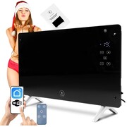 Grzejnik elektryczny konwektorowy szklany 2000W czarny eko