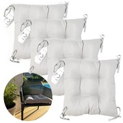 Zestaw poduszek ogrodowych na krzesła z wiązaniem beżowe - 4 szt.