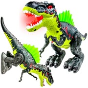 Dinozaur t-rex duży interaktywny zieje ogniem chodzący ryczy świeci duży