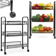 Kuchenny regał mobilny na kółkach - 3 półki regał na warzywa i owoce
