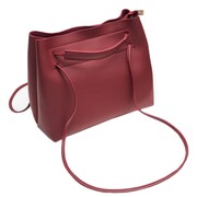 Torebka duża skóra na ramię shopper bordowa