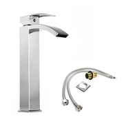 Bateria umywalkowa łazienkowa wysoka chromowana