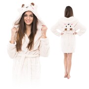 Ciepły pluszowy szlafrok damski owieczka