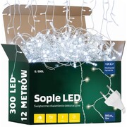 PRODUKT GRATISOWY Lampki świąteczne zewnętrzne sople 300 led zimny biały