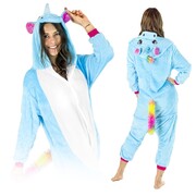 Jednorożec niebiesko biały kigurumi onesie piżama kostium przebranie