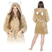 Ciepły pluszowy szlafrok damski miś