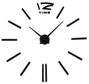 Zegar ścienny przyklejany nowoczesny czarny