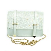 Torebka mała brokat skóra kolory łańcuszek srebrna