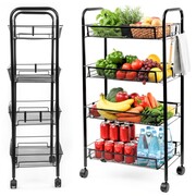 Kuchenny regał mobilny na kółkach - 4 półki na warzywa i owoce