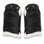 Mufka rękawiczki futerko czarne do wózka dziecięcego sanek ocieplane zimę