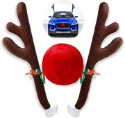 Rogi renifera i nos dekoracja świąteczna na samochód