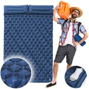 Materac dwuosobowy z pompką ciemny niebieski