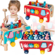 Drewniana kostka edukacyjna wbijak dla dzieci