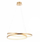 Żyrandol lampa wisząca 2 ringi obręcze LED złota