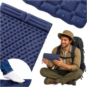 Materac dwuosobowy z pompką granatowy 195x120 cm