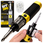 Śrubokręt 6w1 płaski krzyżakowy wkrętak zestaw śrubokrętów wymienne bity