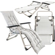 Leżak ogrodowy plażowy składany poduszka zero gravity krzesło