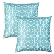 Zestaw 2 szt. poduszek dekoracyjnych wodoodpornych niebieskie 45x45