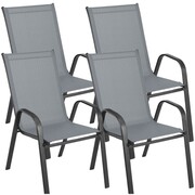 Krzesło ogrodowe metalowe szare 4 sztuki